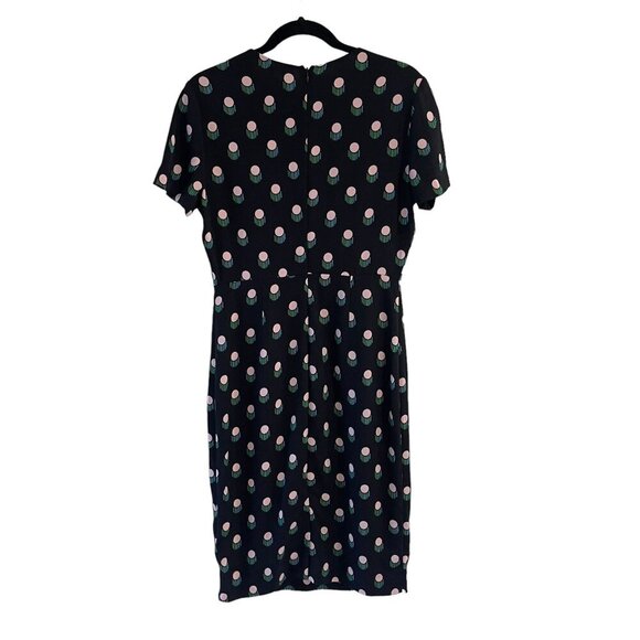 Diane von Furstenberg Size 6 Casmir Dot Silk Midi Shift Dress Short Sleeve - Picture 6 of 13